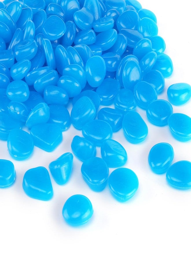 Oubest Glow in The Dark Rocks Glow Pebbles Outdoor Bulk Blue Decorations Stones for Garden Fish Tank Aquarium Walkway Plant Pots (500, Blue) - Image 1